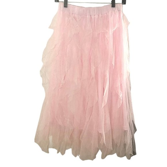 New Plus Size Women's Pink Tulle Skirt Elastic Waist Ruffled Layers 1X 2X - Picture 5 of 6